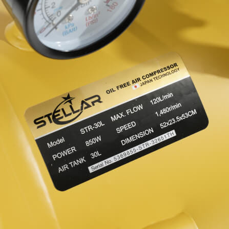 ปั๊มลม OIL FREE STELLAR รุ่น STR-30L 30 ลิตร 850 วัตต์_6